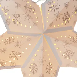 Harms Import LED X-MAS Decken Hänge Stern Weihnachts Lampe Fenster Deko weiß Schnee Flocke