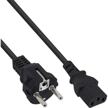 InLine Netzkabel, Schutzkontakt gerade auf Kaltgerätestecker C13, 5m, schwarz
