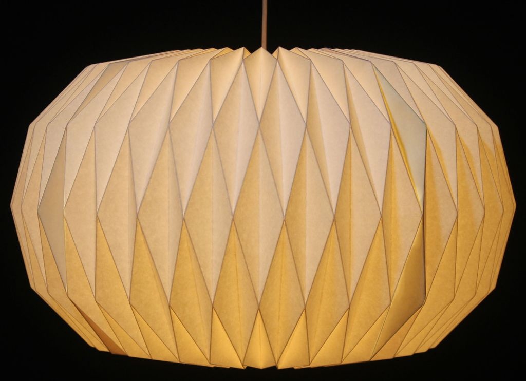 Origami Design Papier Lampenschirm - Modell Venetia, Weiß, 26*44*44 cm, Asiatische Lampenschirme aus Papier & Stoff