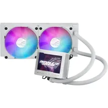 Asus ROG Ryujin III 240 ARGB White Edition All-in-One Flüssig CPU-Kühler (3,5 Zoll LCD, Asetek-Pumpe der 8. Generation, 2x ROG 120mm Radiator mit magnetischen Daisy-Chain ARGB-Lüftern, weiß)