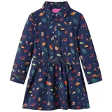vidaXL Kinderkleid mit Langen Ärmeln Marineblau 128