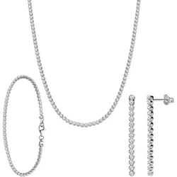 Lucardi Geschenkset 925 Silber Schmuck-Set   Damen 
