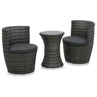 vidaXL Bistro-Set 3-tlg. Grau