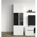 INOSIGN Vitrine "Trentino", schwarz (opaque weiß, weiß hochglanze, schwarz), B:58cm H:190cm T:35cm, Glas, MDF, Spanplatte, Schränke, Vitrine, Höhe ca. 190 cm, Soft-Close-Funktion, Hochglanzfronten