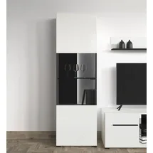 INOSIGN Vitrine "Trentino", schwarz (opaque weiß, weiß hochglanze, schwarz), B:58cm H:190cm T:35cm, Glas, MDF, Spanplatte, Schränke, Vitrine, Höhe ca. 190 cm, Soft-Close-Funktion, Hochglanzfronten