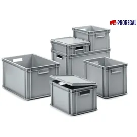 Proregal 10x Scharnierdeckel für Eurobehälter | HxBxT 2,7x30x40cm