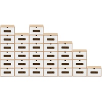 30er Set Schuhboxen Aufbewahrung Karton Pappe mit Schubladen Kiste stapelbar bw