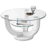 Stolkom Glascouchtisch Denver weiß Hochglanz lackiert glasklar B/H/T: ca. 80x40x80 cm - weiß, glasklar