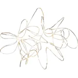 Konstsmide LED Lichterkette Tropfen 50 bernsteinfarbene LEDs Draht Silberfarben innen