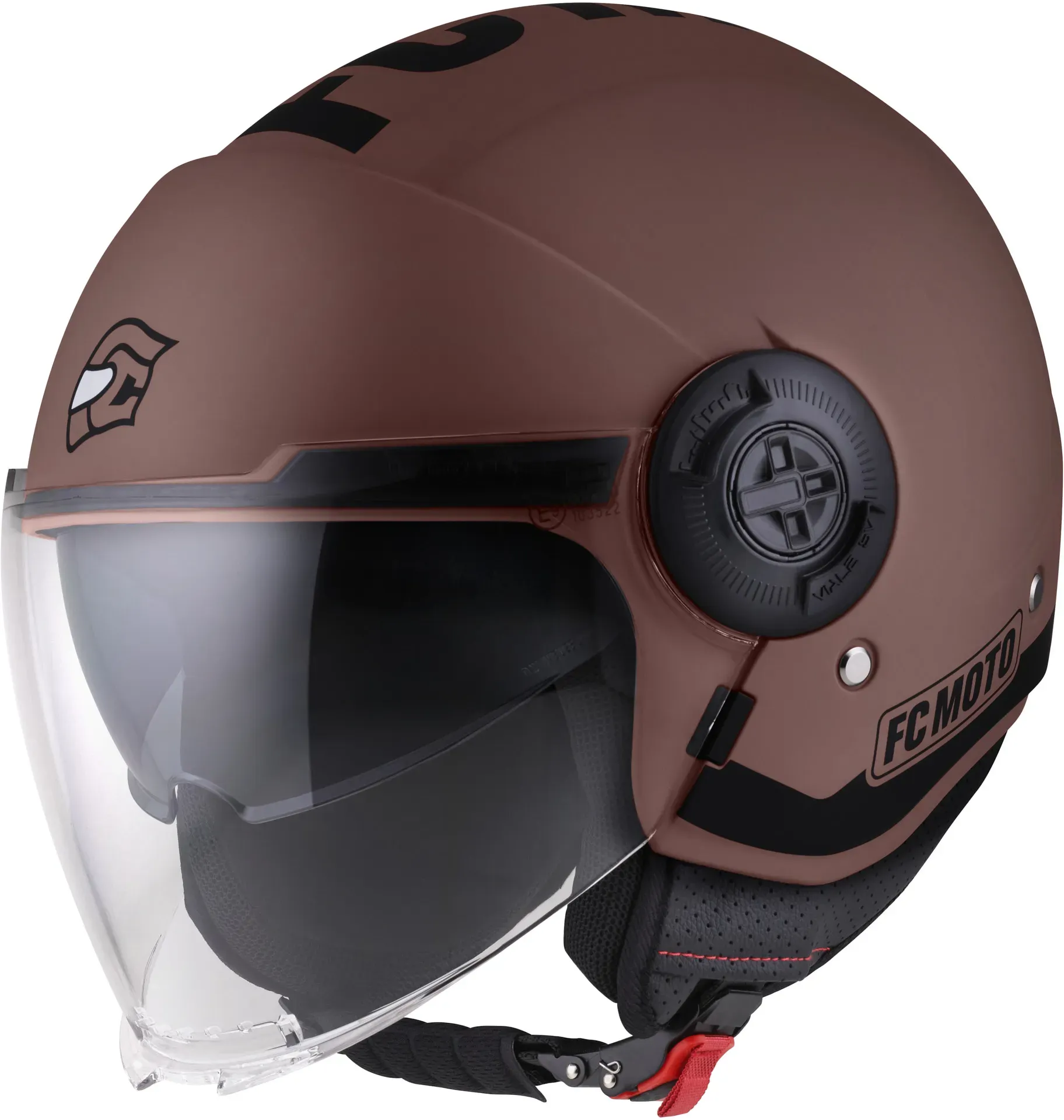 FC-Moto Ralgo Jethelm, schwarz-braun, Größe XL für Frauen