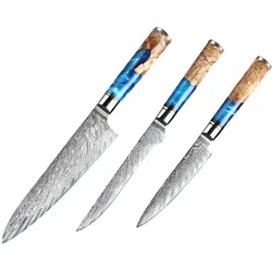 Muxel Küchenmesser Set Kochmesser Ausbeinmesser Gemüse- und Universalmesser Messer Richtig Scharf, Schicke Form, so macht schneiden Spaß