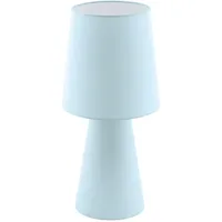 EGLO Tischlampe Carpara, Nachttisch, Textil in Pastell hellblau E27
