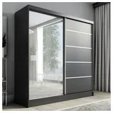 a&j möbelland Schwebetürenschrank Nero 200 x 215 x 59,5 cm Schwarz