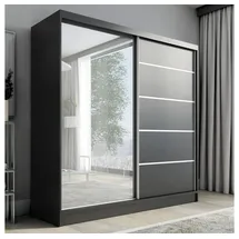 a&j möbelland Schwebetürenschrank Nero 200 x 215 x 59,5 cm Schwarz