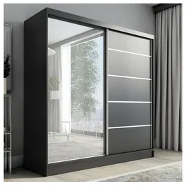 a&j möbelland Schwebetürenschrank Nero 200 x 215 x 59,5 cm Schwarz