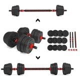 HMS Langhantel Kurzhantel 20 KG Homegym, (Spar-Set, training), verstellbar, universal, zusammenstecken schwarz
