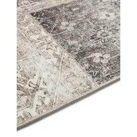 benuta Basic Waschbarer Teppich George - Grau 140x200 cm - Kunstfaser - Rechteckig & im Style: Vintage, Ethno-Style, Shabby Chic - Pflegeleicht für Wohnzimmer Schlafzimmer