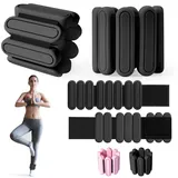 Jueachy Gewichtsmanschetten, Handgelenkgewichte Knöchelgewichte Set mit 2 Stück (je 0.22 KG) Hanteln Frauen Set Verstellbare Arm Gewichte für Joggen Yoga Aerobic Pilates Fitness Armband Schwarz