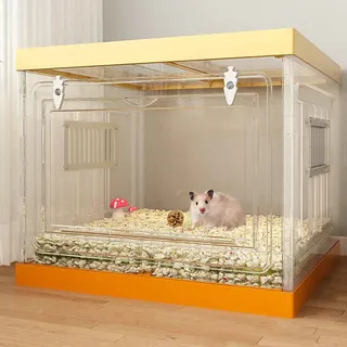 Hamsterkäfig, großes Glas, Chinchilla-Häuser, hochtransparentes PP-Material, für Eichhörnchen/Eidechse/Schildkröte/Rutin-Huhn/A-Einzelschicht