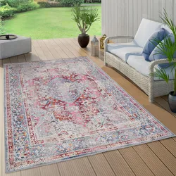 Teppich MY HOME "»Arik«" Gr. 6, rot, B:240cm H:4mm L:320cm, Kunstfaser, Teppiche, Orient-Optik, Bordüre, Kurzflor, pflegeleicht, In-und Outdoor geeignet