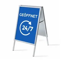 Showdown Displays Showdown Kundenstopper - DIN A1 - Komplett-Set - Geöffnet 24/7 Deutsch - Blau/Schwarz