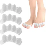 4 Stück Zehenspreizer Hallux Valgus Korrektur, Zehentrenner Toe Spacer Schiene Hammerzehen Damen Silikon Bandage Schuhe Zehenkappen Korrekte Zehenschutz,für Frauen,Herren,Yoga üBungen,FußAusrichtung