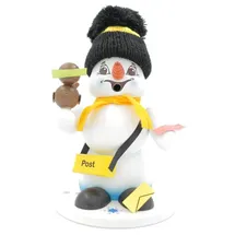 Schweda Kuhnert - Erzgebirgische Holzkunst Räuchermann Räucherfigur Schneemann 19cm - Postbote
