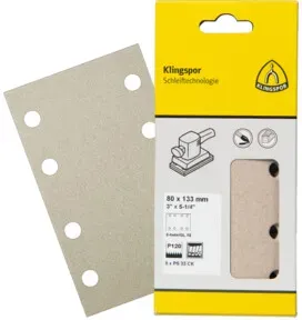 Klingspor PS 33 CK Streifen kletthaftend, 115 x 230 mm Korn 80 Lochform GL15, SB-verpackt im Reiter