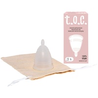 t.o.c. Menstruationstasse - waschbarer Periodencup aus medizinischem Silikon - mit Aufbewahrungsbeutel aus Baumwolle - ohne Latex, BPA, Weichmacher oder Parfum, Größe S (21ml)