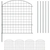 Relaxdays Teichzaun 5er Set mit Oberbogen - Schwarz