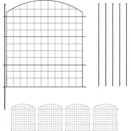 Relaxdays Teichzaun 5er Set mit Oberbogen - Schwarz