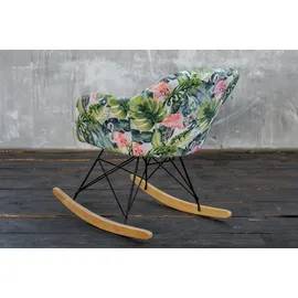 KAWOLA Schaukelsessel Stella Polyester 62 x 73 x 75 cm Mehrfarbig mit Rollen