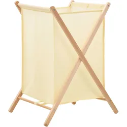 Wäschekorb Zedernholz und Stoff Beige 42x41x64 cm