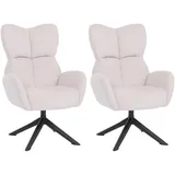 2er-Set Esszimmerstuhl HWC-Q54, Loungestuhl Polsterstuhl, drehbar Metall Cord