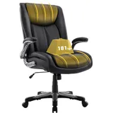 colamy XXL Bürostuhl [181kgs] - Hochlehner Chefsessel mit verstellbaren Armlehnen & Synchron-Mechanik - Extra breiter Sitz (58cm), atmungsaktive Kunstleder - Für Homeoffice/Büro (Schwarz)