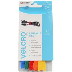 VELCRO VEL-EC60250, Kabelbinder mit Klettverschluss, Velcro, Blau, Grün, Orange,