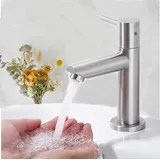 Standarmatur Für Kaltwasser, Verchromt, Waschtischarmatur, 93,4 Mm Hoch, Ideal Für Gästebäder.