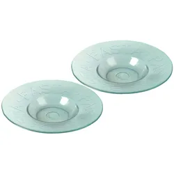 Pastateller - recyceltes Glas mit Struktur - 2 Stück