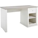 hom'in Hom`in Schreibtisch Grau, Weiß, Metall, 1 Schubladen, rechteckig, Wange, 59x76x135 cm, Stauraum, Arbeitszimmer, Schreibtische, Bürotische