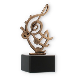 Pokal Konturfigur Musiknote altgold auf schwarzem Marmorsockel 16,3cm