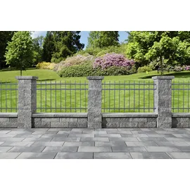 Kann Bruchsteinmauer Pfeilerabdeckplatte Grau-Anthrazit 47,2 cm x 47,2 cm x 8 cm