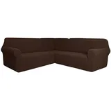 SXZAGZR Couch Bezug, Ecksofa überzug, L-Form Sofahusse, 3 Stücke Sofabezug Ecksofa, Sofa Cover, Rutschfester Couch überzug, Sofahusse Schutz Für Wohnzimmer (Braun,7 Sitzer)