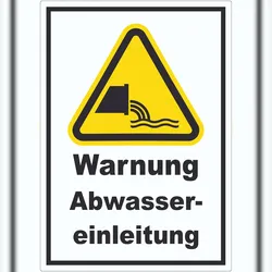 Aufkleber Warnung Abwassereinleitung A4 (210x297mm)