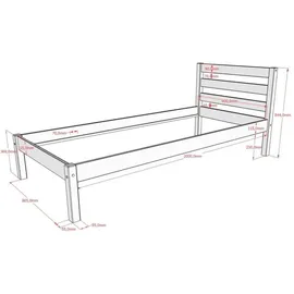 58 aufm Kessel Karolina Kiefer natur inkl. Rolllattenrost 90 x 200 cm