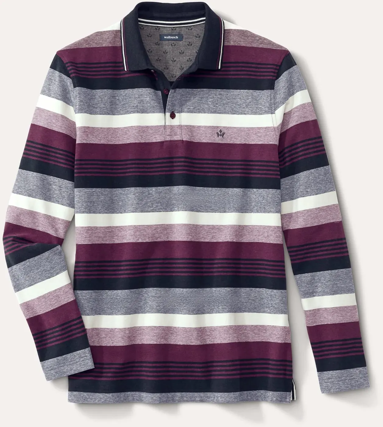 Walbusch Herren Thermopolo Supersoft Lila gestreift