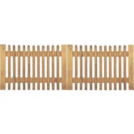 Tetzner & Jentzsch Doppeltor für Senkrechtzaun 300 x 80 cm Braun/Holz