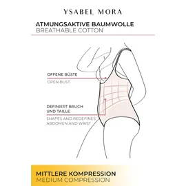Ysabel Mora Shaping-Body YSABEL MORA, Damen, Gr. M, N-Gr, beige, Single Jersey, Obermaterial: 86% Baumwolle, 14% Elasthan, eng, Bodys, mittlerer Form-Effekt, atmungsaktiv, Baumwollmix, elastisch