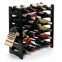 BigDean Flaschenregal 60 x 67 x 30 cm Schwarz