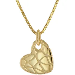 trendor 41130 Herz-Anhänger Gold 333 / 8K mit vergoldeter Silber-Halskette, 40 cm