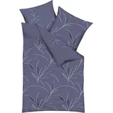 KAEPPEL Mako-Satin Floral Blau 155 x 220 cm + 80 x 80 cm